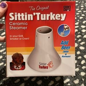 NIB original sittin’ turkey ceramic steamer